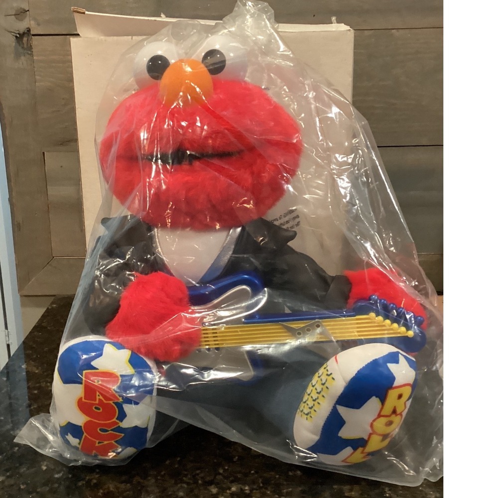 Vintage New 1997 Tyco Sesame Street Rock & Roll Elmo Guitar Original Bag & Box*
